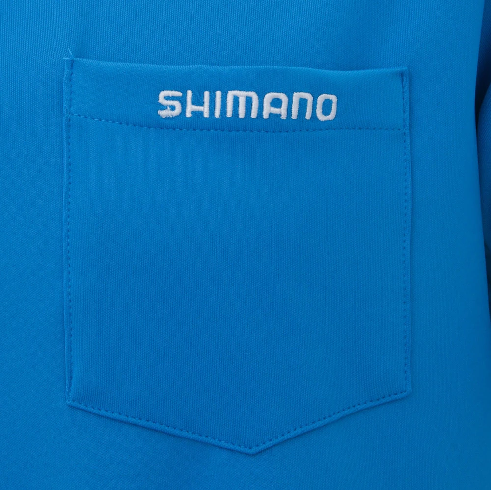 Shimano Sports Mens Polo Shirt With Pocket Blue 2XL 3 Shimano Sports Mens Polo Shirt With Pocket Blue 2XL - Image 3