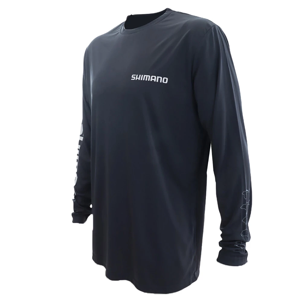 Shimano Tails N Scales Technical Mens Long Sleeve Shirt Grey 1 Shimano Tails N Scales Technical Mens Long Sleeve Shirt Grey