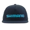 Shimano Flat Peak Blue Rubberised Logo Cap Black