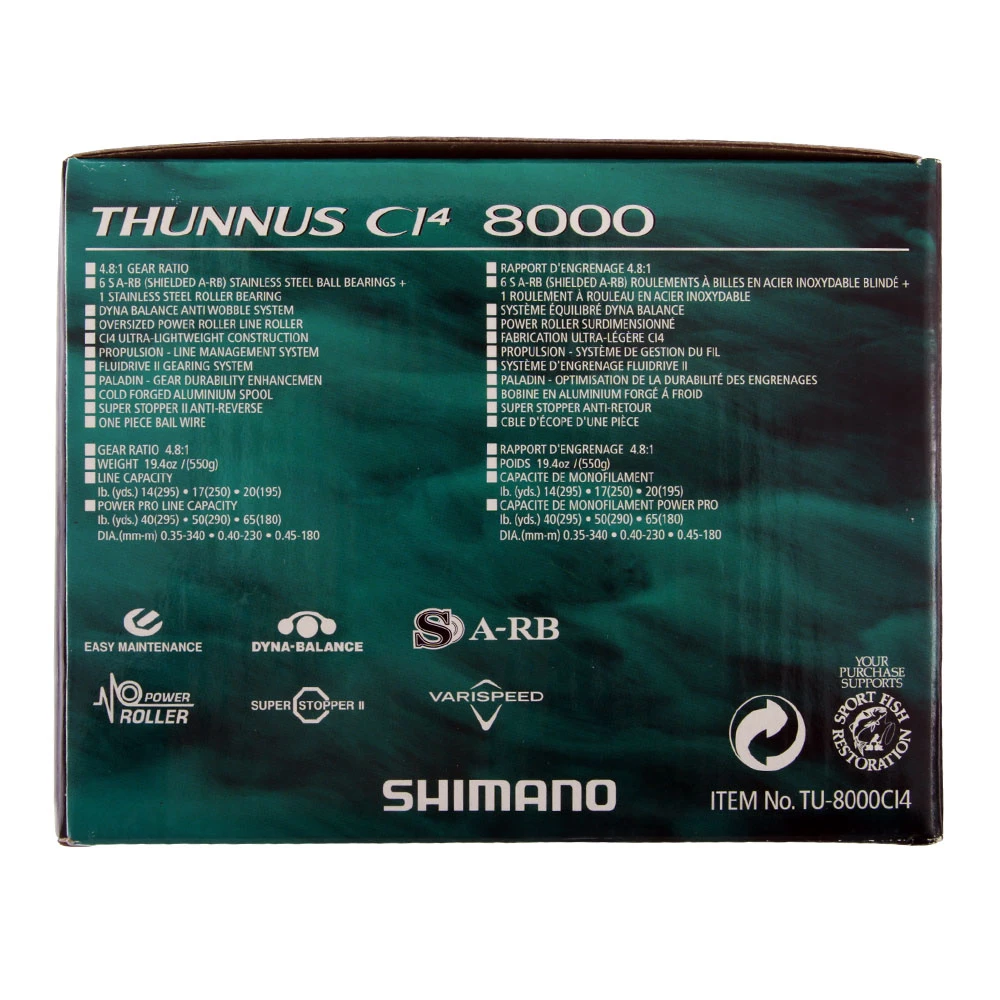 Shimano Thunnus 8000 F Ci4 Baitrunner Reel 2 Shimano Thunnus 8000 F Ci4 Baitrunner Reel - Image 2