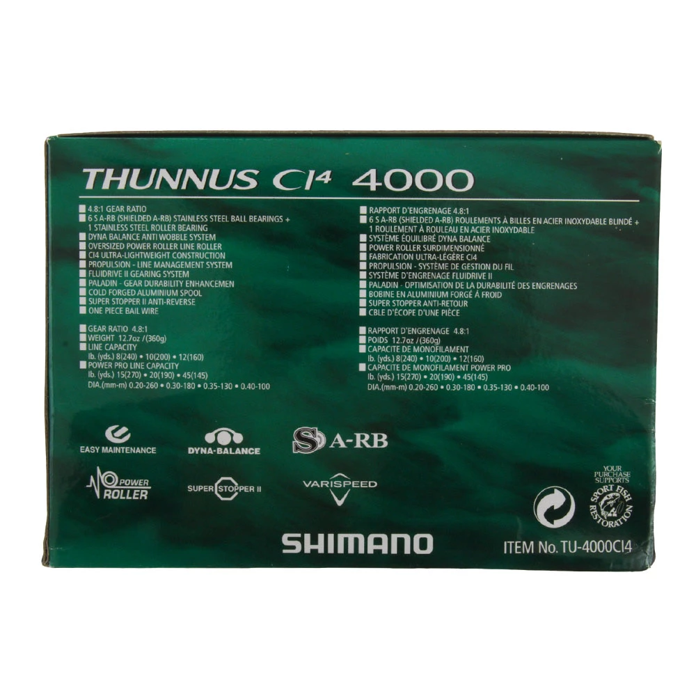 Shimano Thunnus 4000 F Ci4 Baitrunner Reel 2 Shimano Thunnus 4000 F Ci4 Baitrunner Reel - Image 2