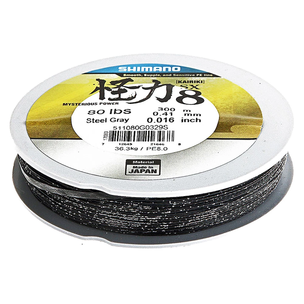 Shimano Kairiki SX8 Braid Steel Gray 300m 80lb 1 Shimano Kairiki SX8 Braid Steel Gray 300m 80lb