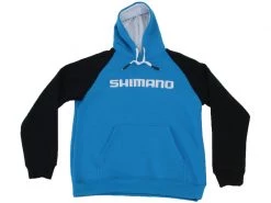 Shimano Raglan Fleece Hoodie Blue/Black S -Shimano Sales Store hood17001 02 4 6