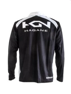 Shimano Hagane Sublimated Long Sleeve Polo Shirt Black S